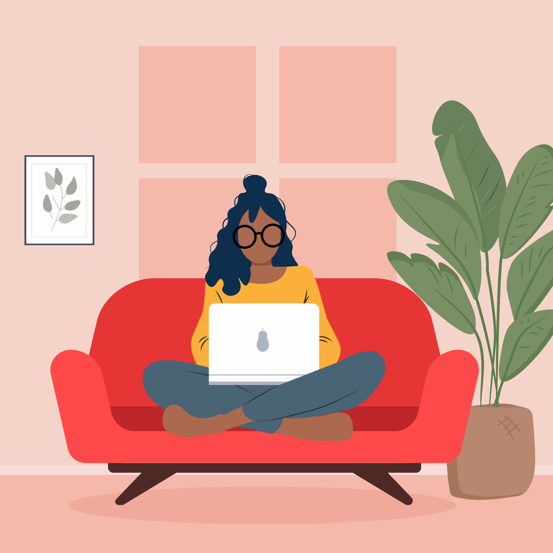 Resident at home on a laptop